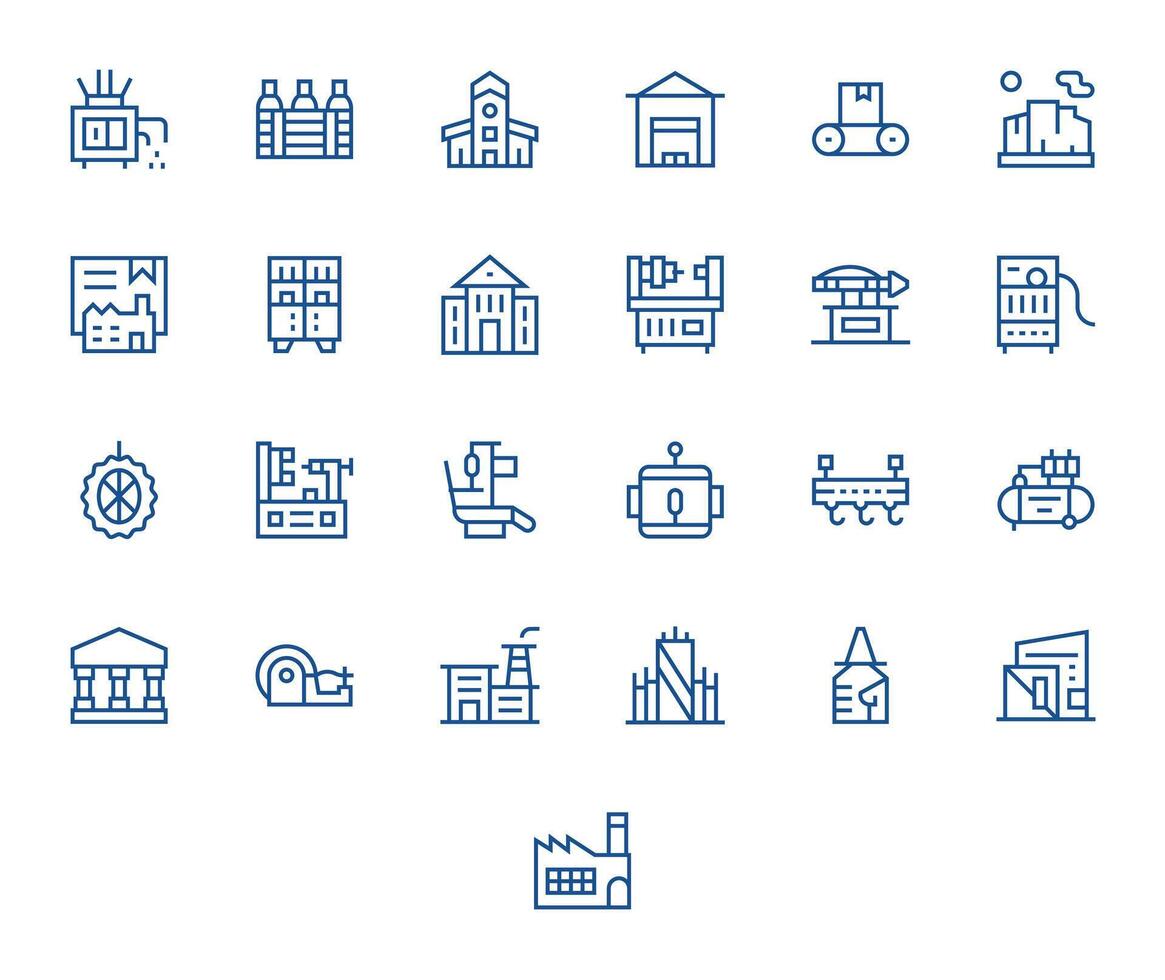 25 Regular Line PIXEL Perfect High Resolution Icons from Factory Suite vector
