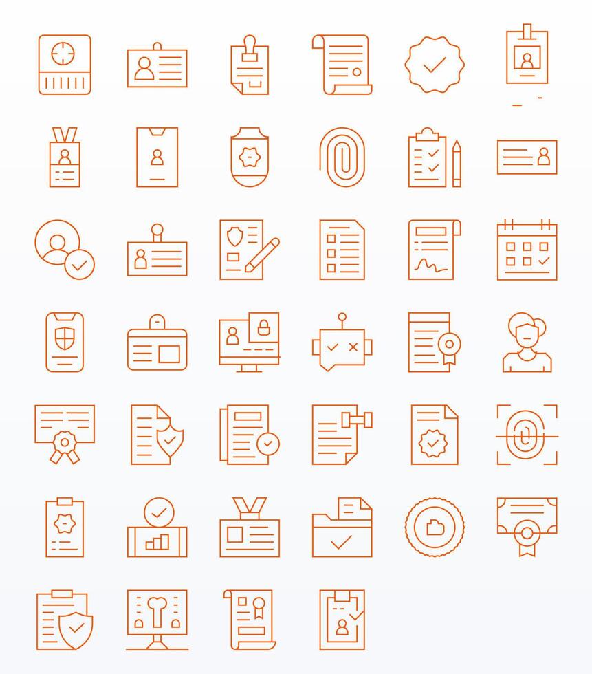 40 Pixel Aligned Thin Line Icons designed for Verification Interface vector