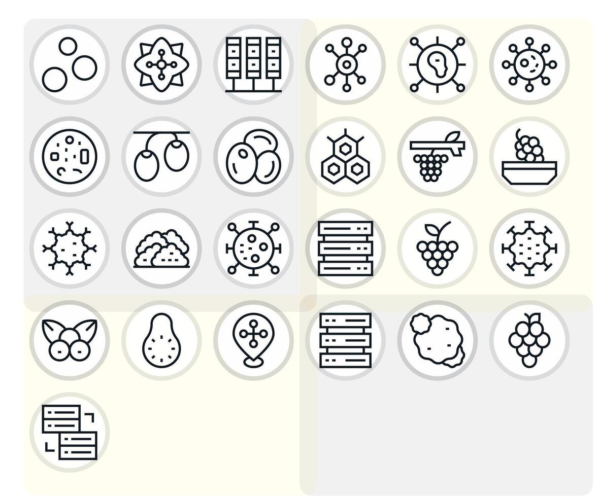 25 Retina Ready Regular Line Icons optimized for Cluster Pixel Optimized display vector