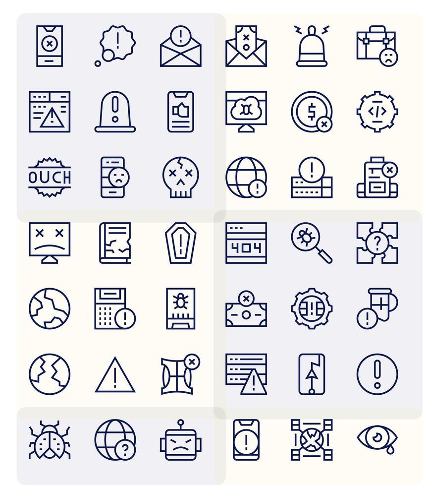 42 256x256 regular línea íconos optimizado para error detalle mejorado monitor vector