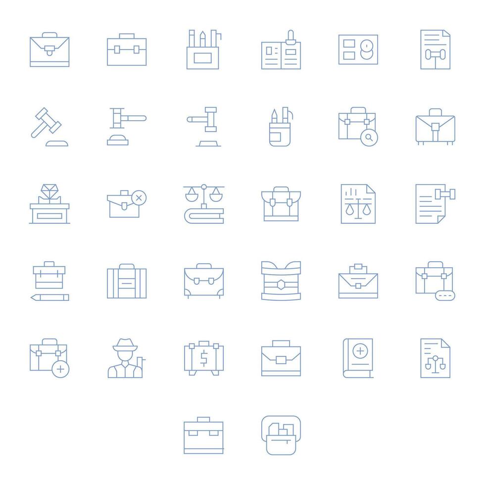 32 High Resolution Thin Line Pixel Aligned Icons for Case Projects vector