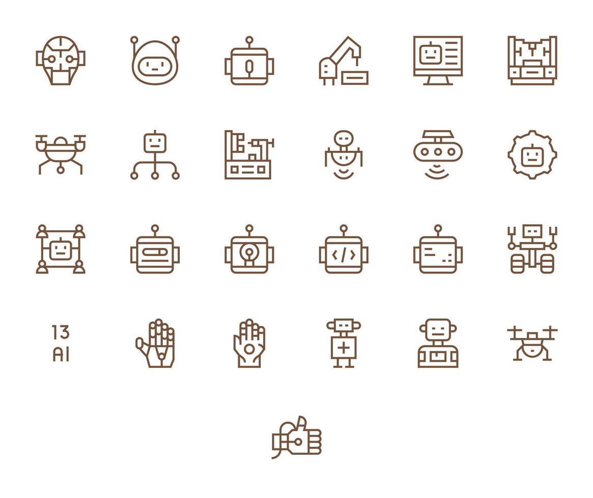 25 Regular Line Grid Fitted Vectors for Robotics Theme