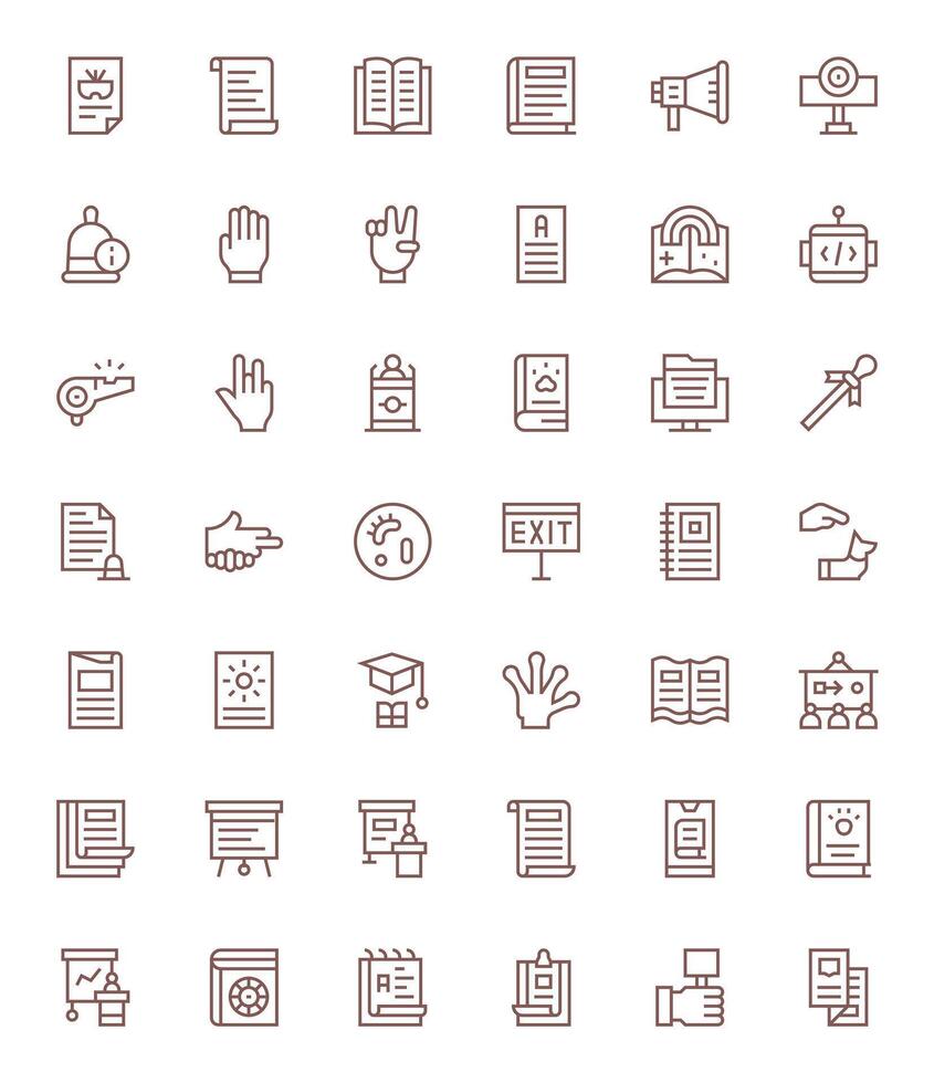 42 Icons inspired by Instruction in Editable High Resolution Regular Line quality vector