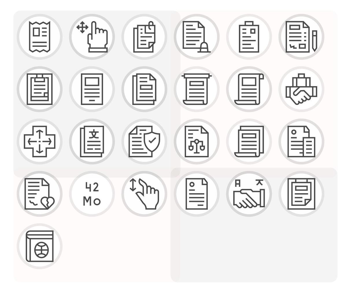 25 Regular Line PIXEL Perfect Icons crafted for Contract High Resolution applications vector