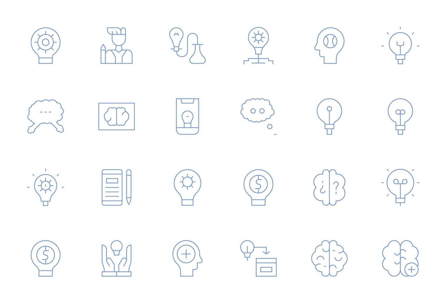 Idea Professional Set with 24 Thin Line Pixel Optimized High Resolution Icons vector