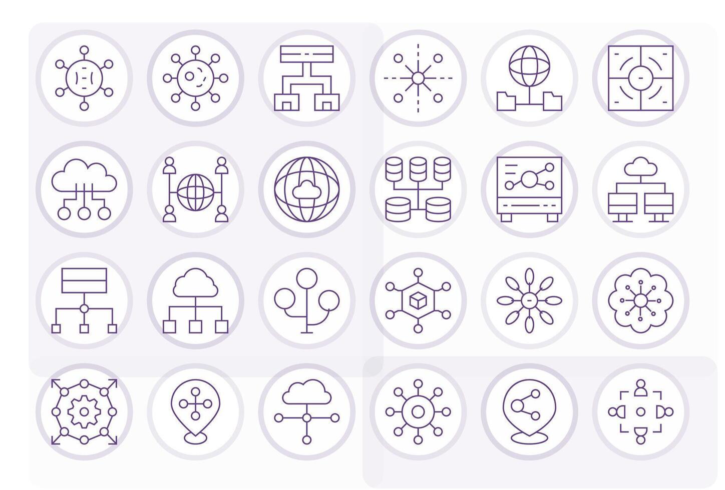 24 256x256 Thin Line Icons optimized for Distributed Display Perfect display vector