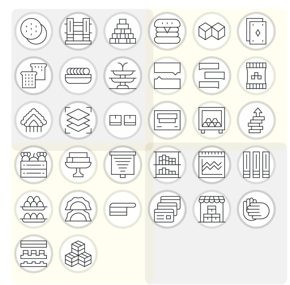 32 Icons for Stacked optimized in Detail Enhanced Retina Ready Thin Line resolution vector