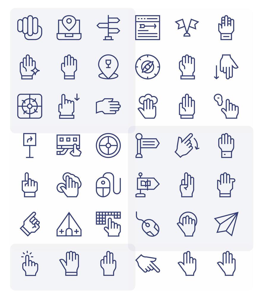 42 64x64 Regular Line Display Perfect Icons for Pointer Projects vector