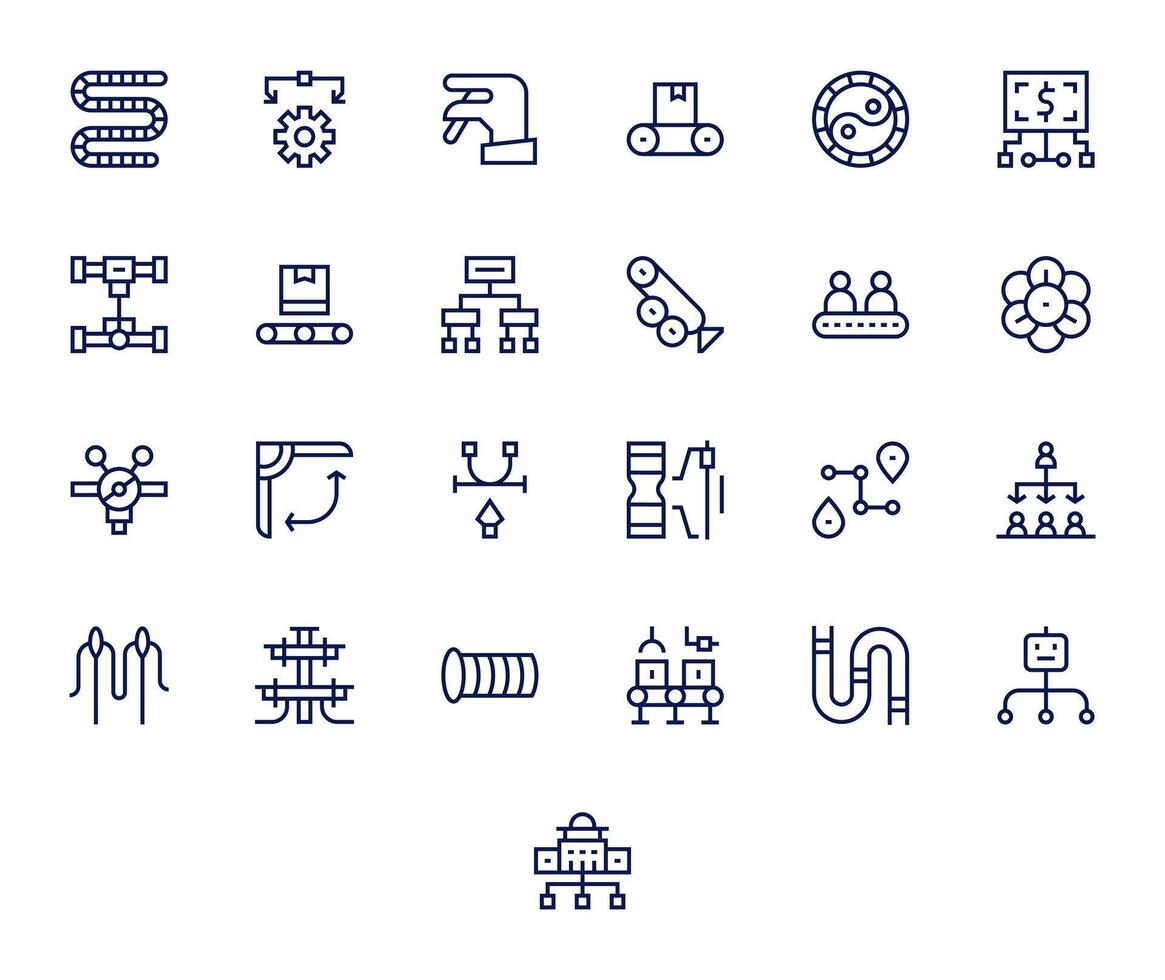 Flow Icon Repository containing 25 Regular Line Retina Ready Display Perfect graphics vector