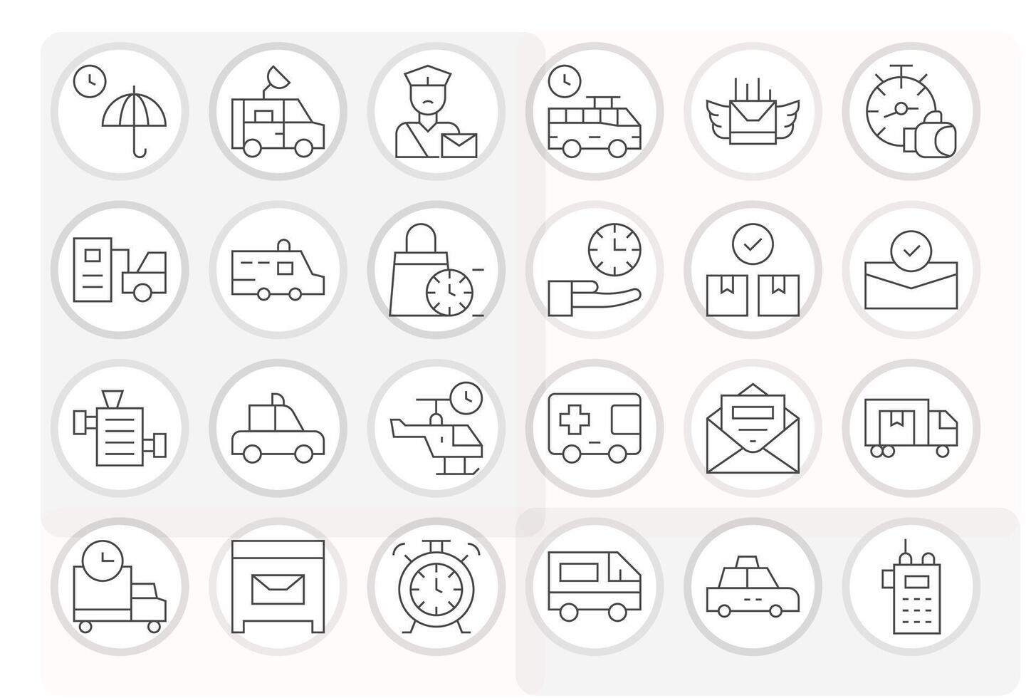 24 128x128 Thin Line Icons optimized for Dispatch Editable display vector
