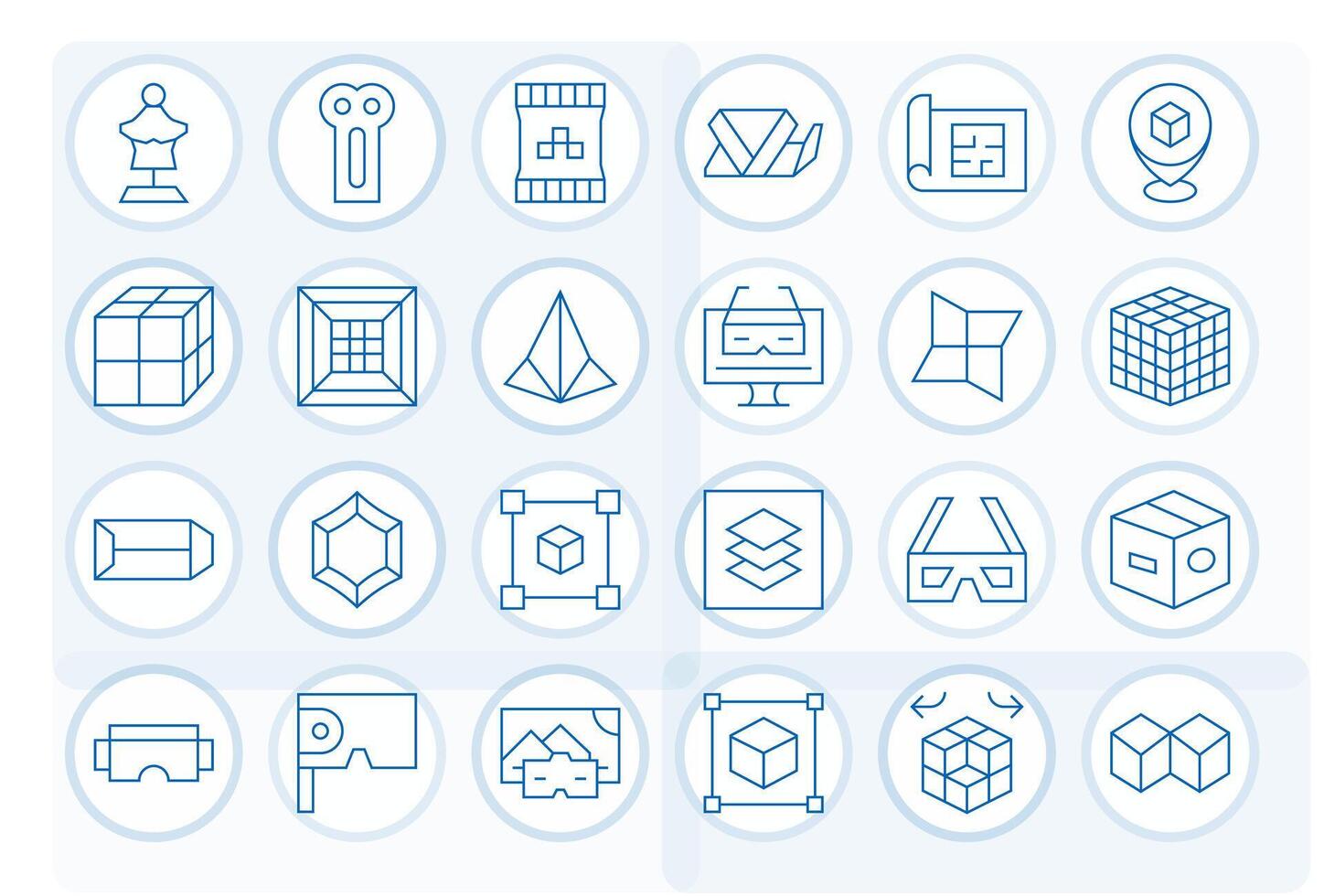 3D Icon Set with 24 Thin Line High Resolution Pixel Aligned Graphics vector