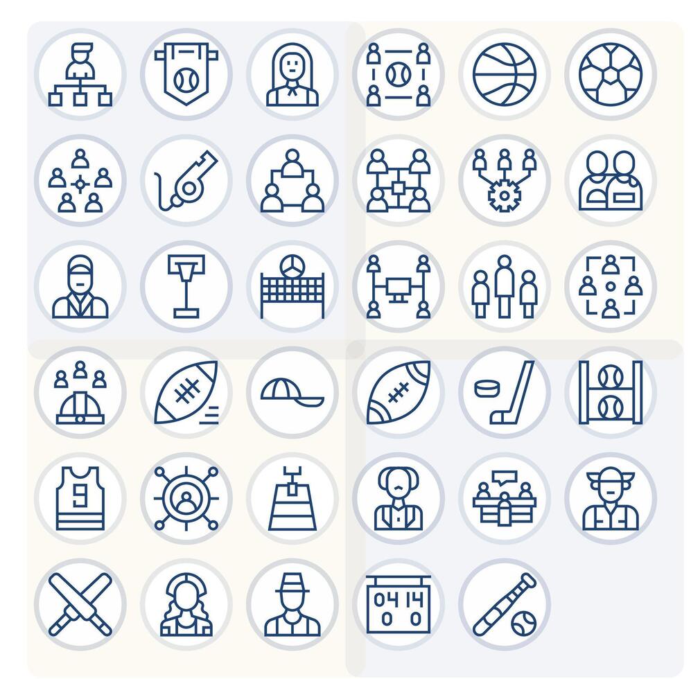 35 Regular Line Icons for Team in crisp 128x128 Grid Fitted resolution vector