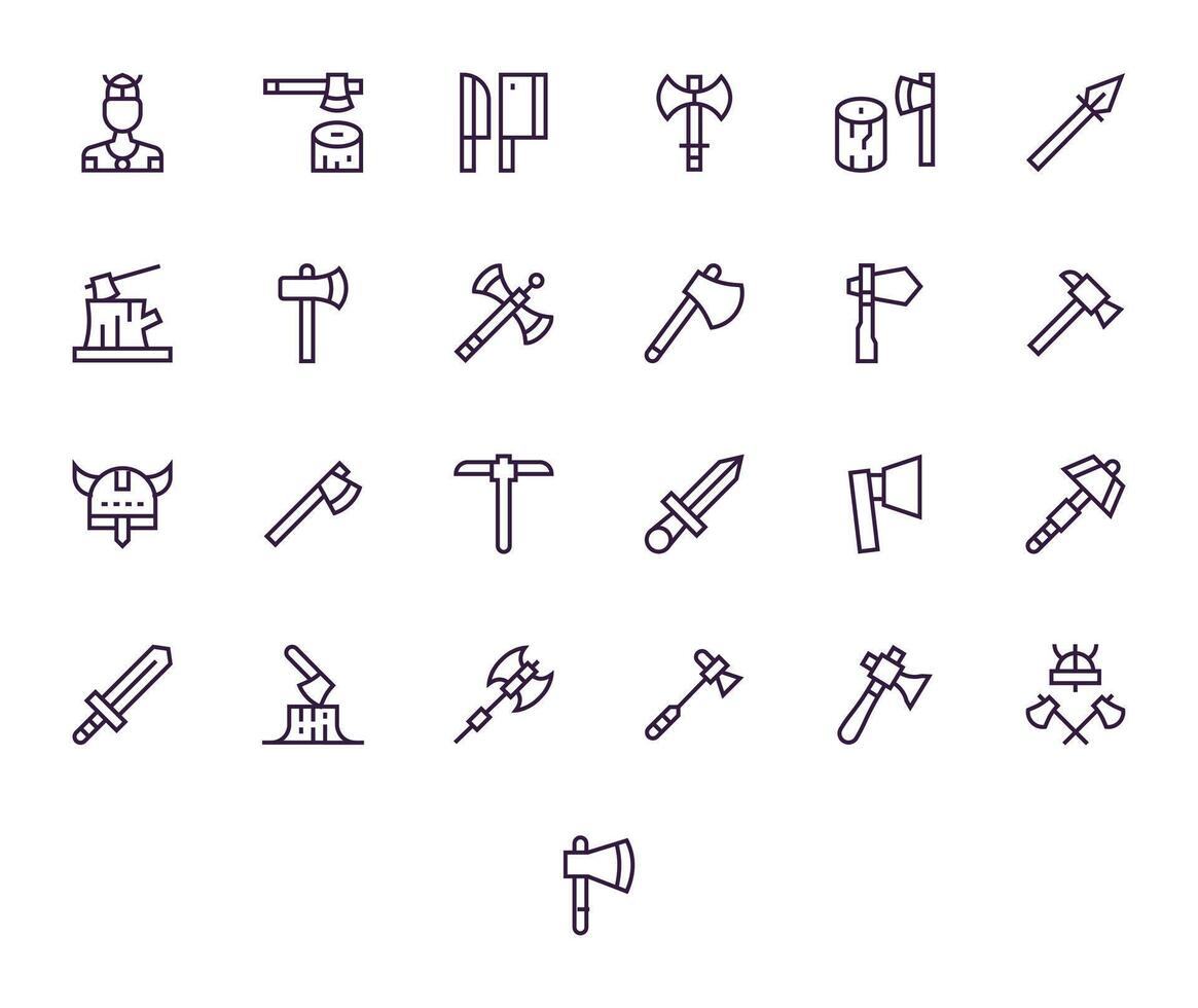 hacha gráficos presentando 25 regular línea monitor Perfecto alto resolución diseños vector