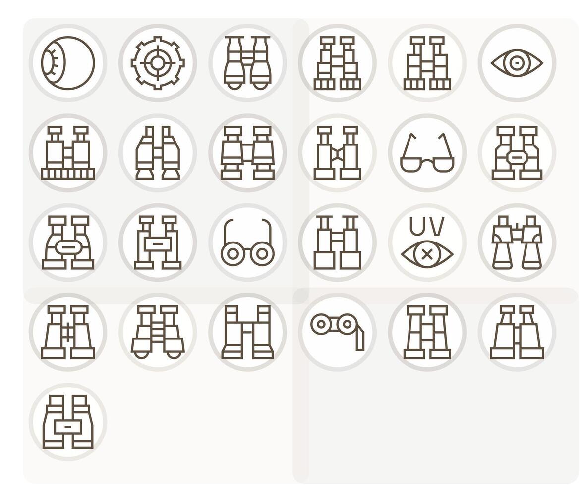 25 256x256 Display Perfect Icons for Sight in Regular Line Theme vector