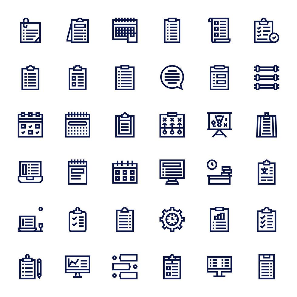 Tasks Graphics featuring 36 Bold Line Display Perfect 256x256 Designs vector