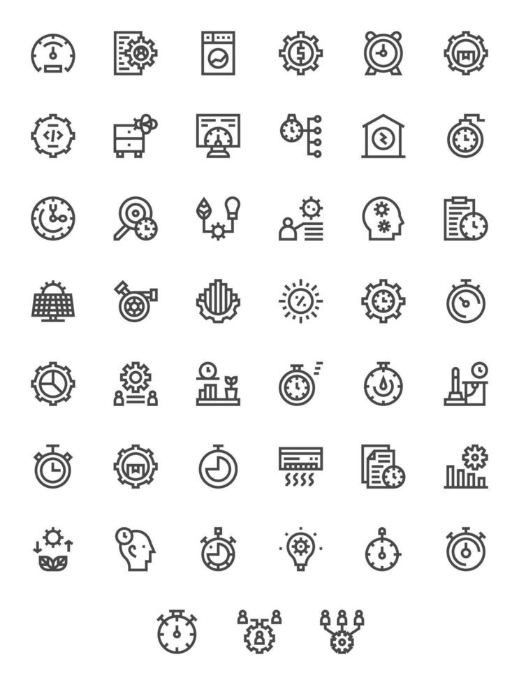 Efficiency Scalable Set featuring 45 Display Perfect Bold Line 128x128 Icons vector