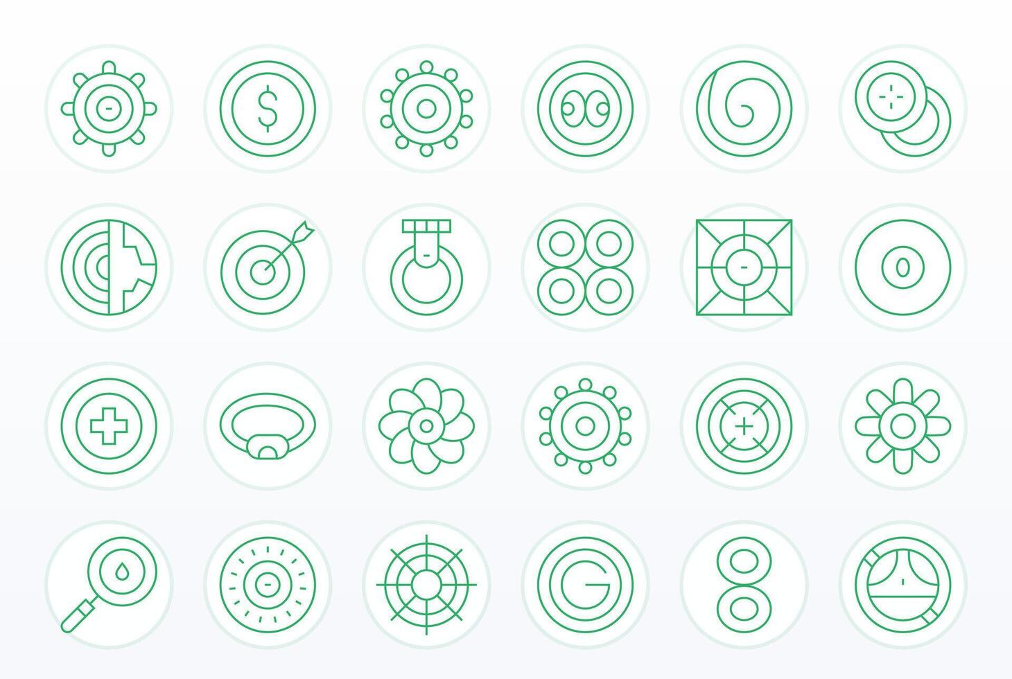 concéntrico escalable conjunto presentando 24 detalle mejorado Delgado línea alto resolución íconos vector
