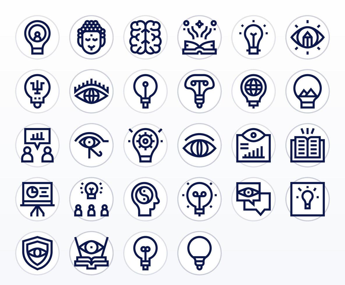 Insight Editable Set with 28 High Resolution Bold Line Icons vector
