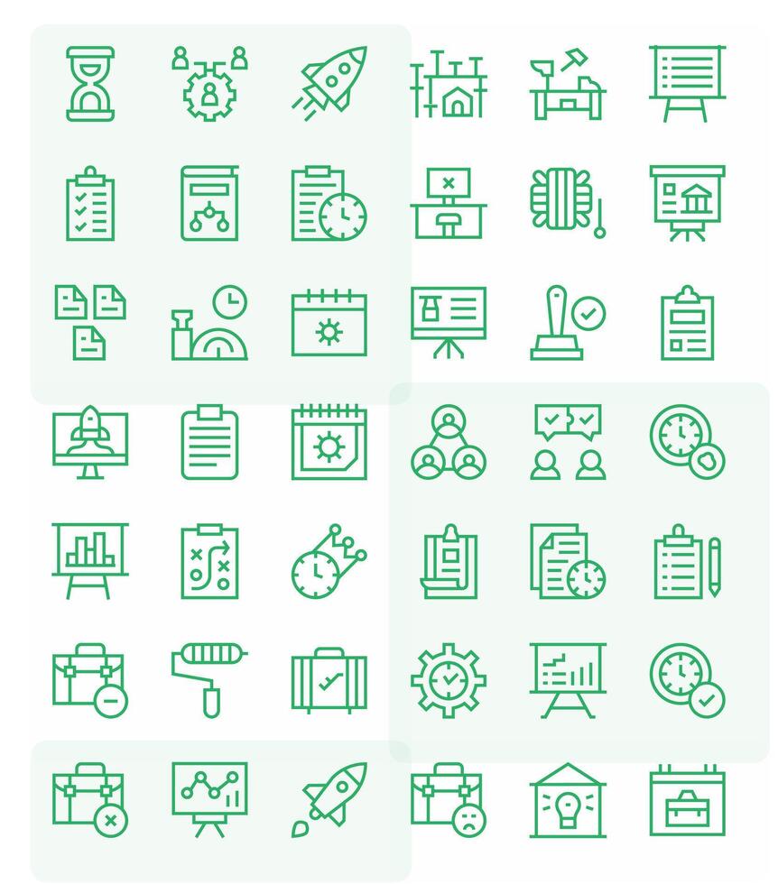 42 128x128 Icons for Project in Detail Enhanced Regular Line Format vector