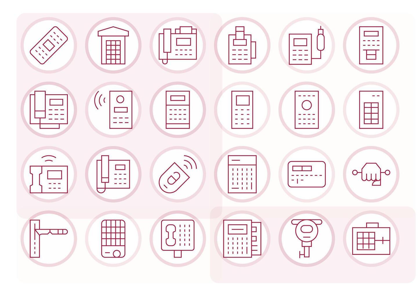 24 256x256 Thin Line Editable Icons for Keypad Projects vector