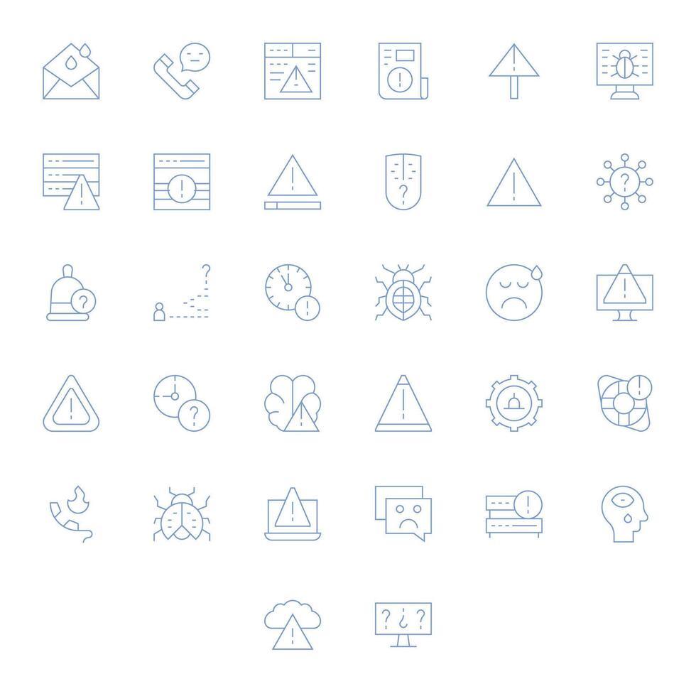 32 PIXEL Perfect Icons themed around Issue in 256x256 Thin Line format vector