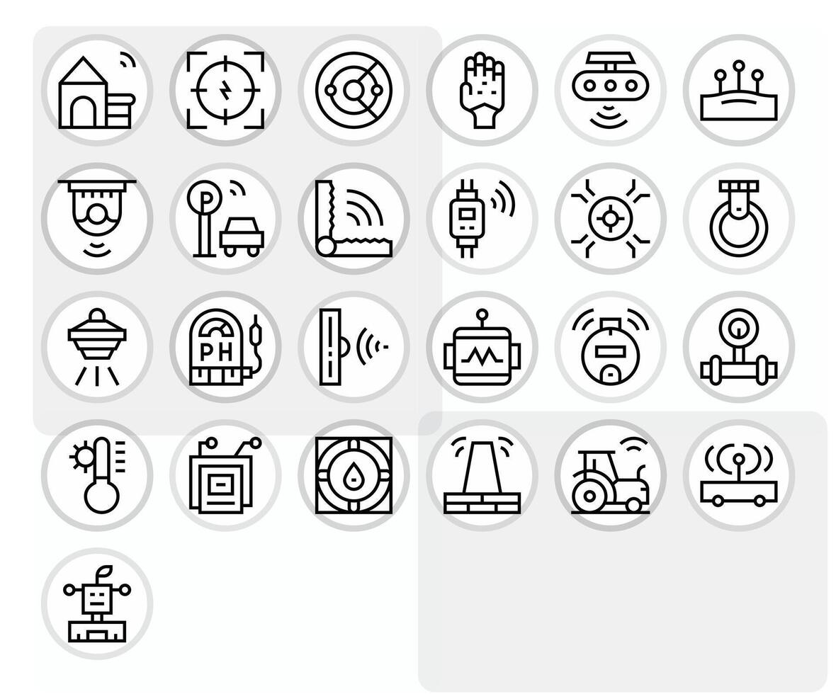 25 Icons inspired by Sensor in Editable 128x128 Regular Line quality vector