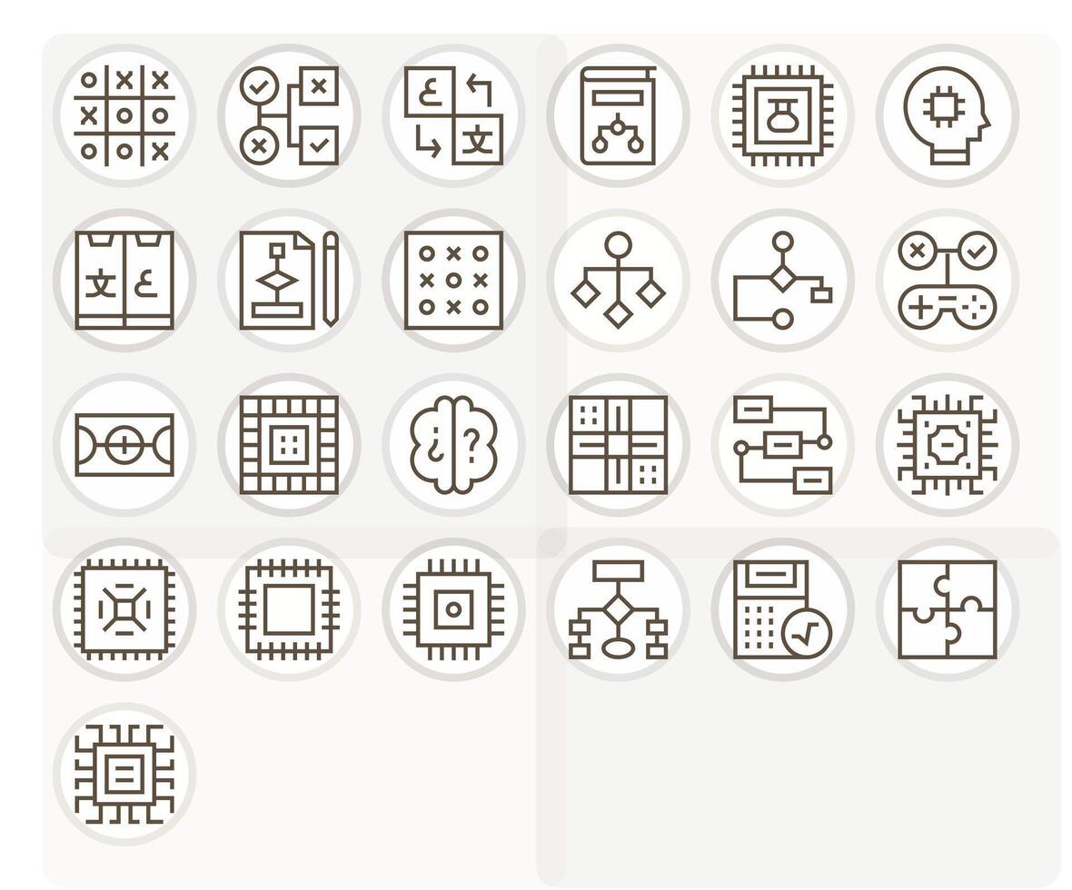 Logic featuring 25 Retina Ready Icons in Regular Line Design vector