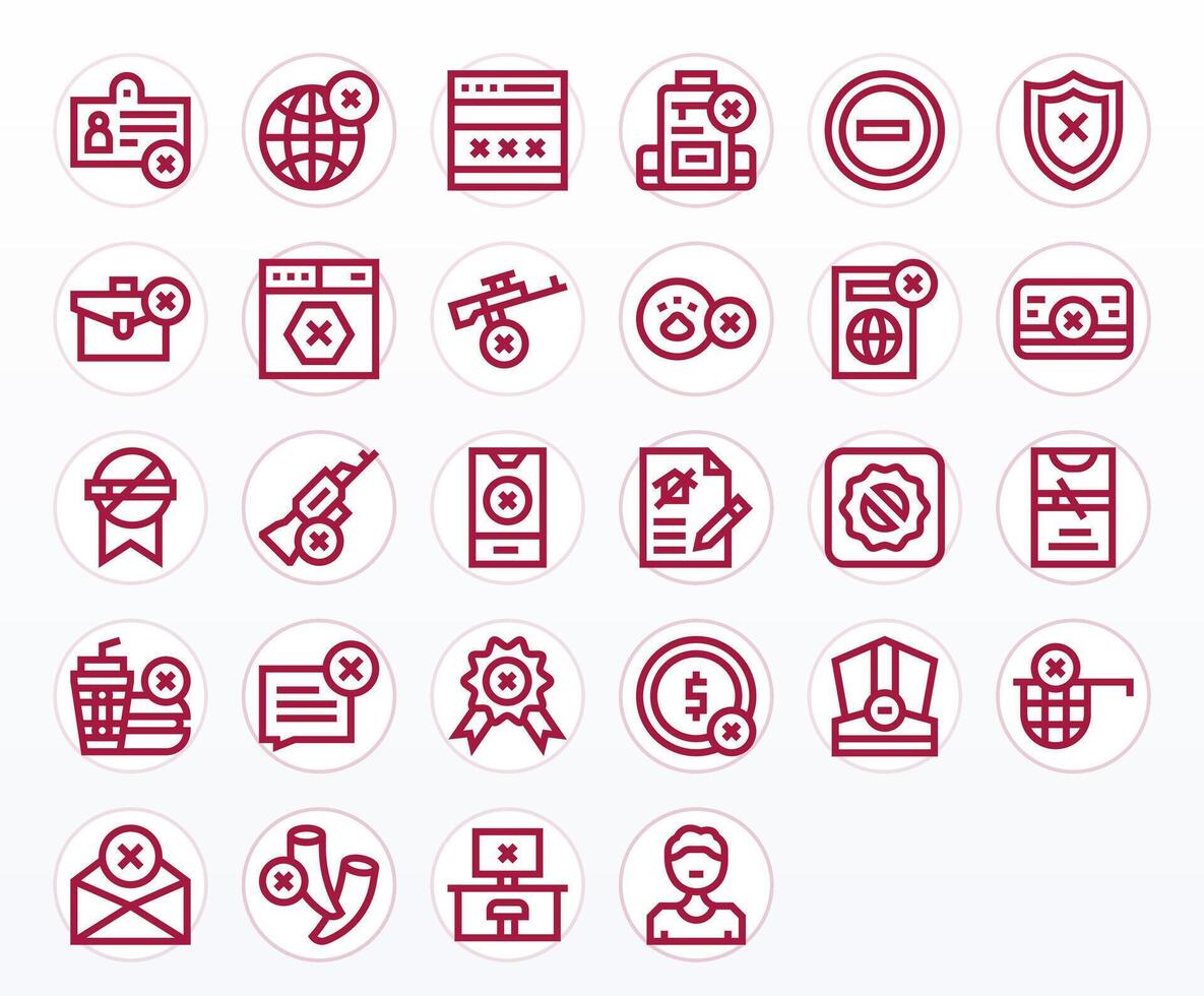 28 256x256 Bold Line Icons optimized for Denied Editable display vector