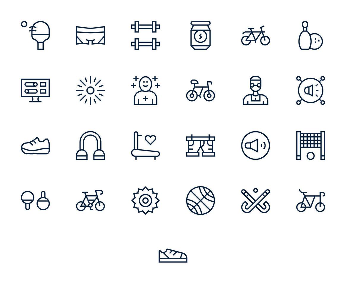 Active Icon Arsenal with 25 128x128 Regular Line Pixel Optimized designs vector