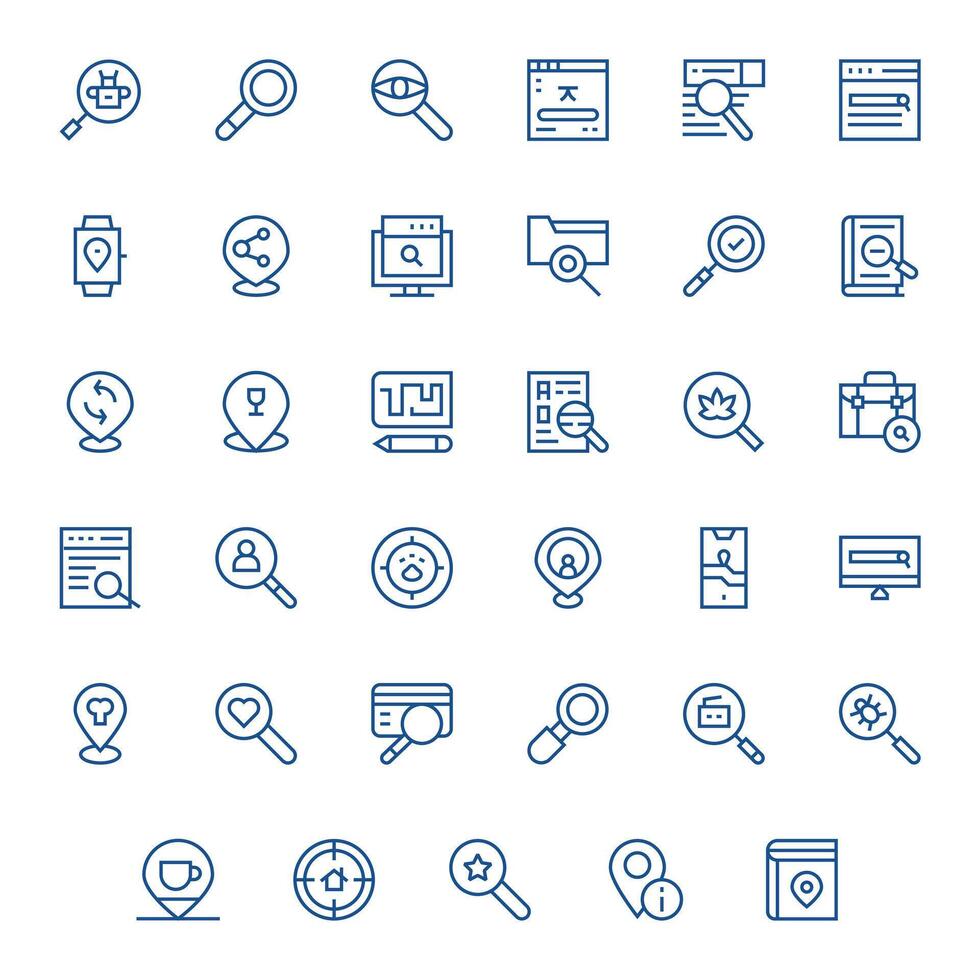 35 64x64 Regular Line Editable Icons for Find Projects vector