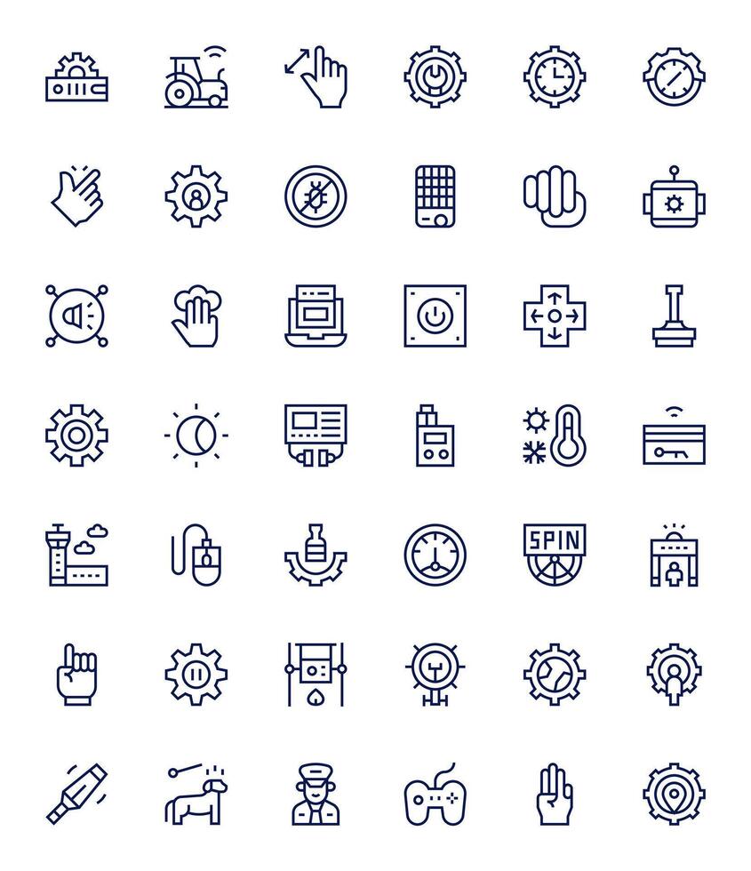 Regular Line Pixel Aligned Icons from Control Set with 42 High Resolution Icons vector