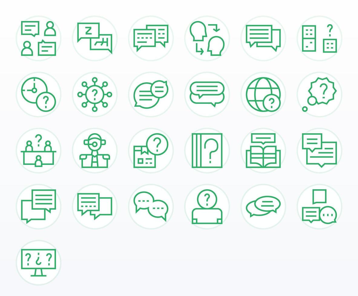 Question Icon Repository containing 25 Regular Line High Resolution Pixel Optimized graphics vector