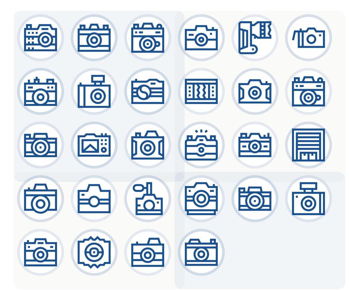 28 Pixel Optimized Bold Line Icons designed for Shutter Interface vector