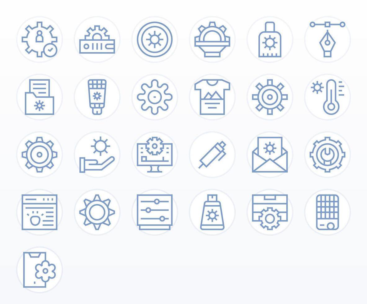 25 regular línea editable íconos para personalizar gráficos vector