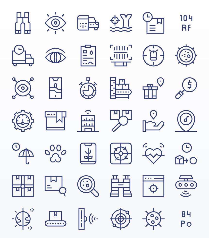 Tracking Icon Library with 42 Regular Line High Resolution PIXEL Perfect Designs vector