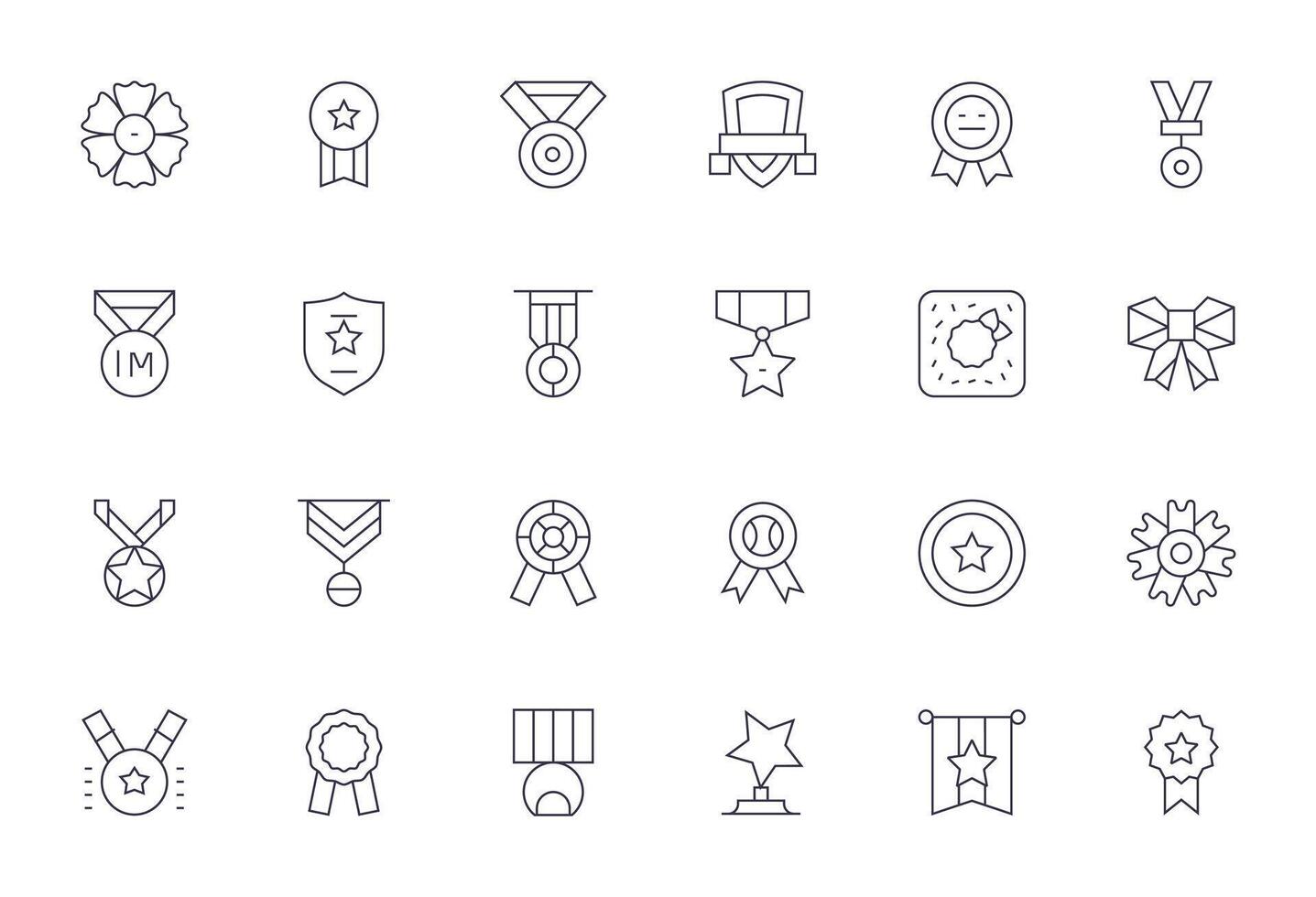 24 Thin Line Display Perfect Icons tailored for Distinction 128x128 interface vector