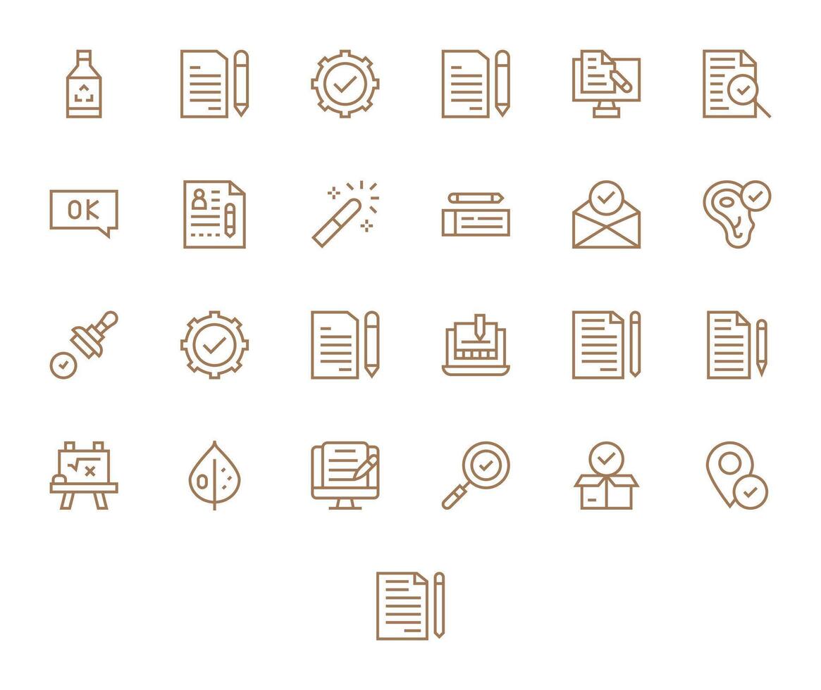 25 Pixel Aligned 128x128 Icons for Correct in elegant Regular Line design vector
