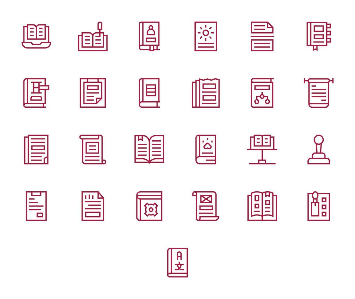 Manual Ultimate Package with 25 High Resolution Regular Line Editable Icons vector