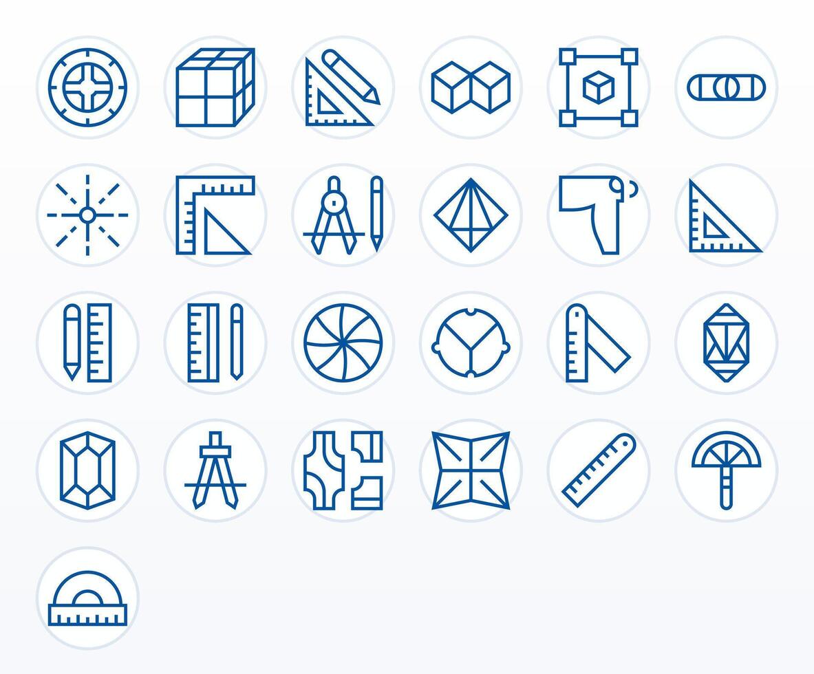 geometría icono arsenal con 25 128x128 regular línea píxel optimizado diseños vector