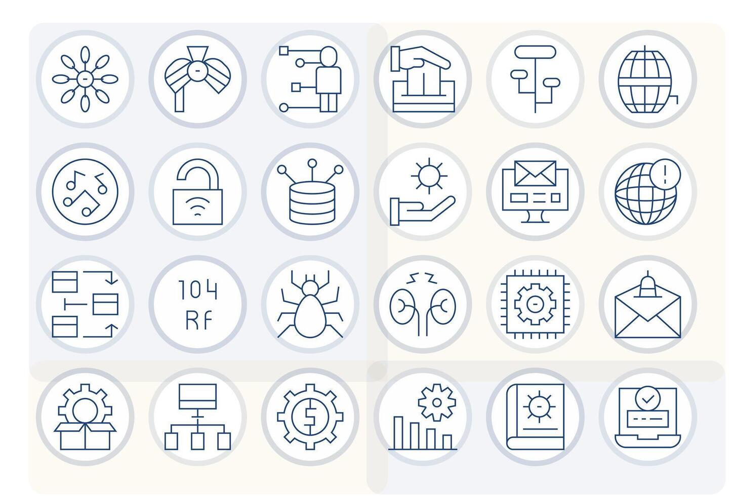 24 128x128 Delgado línea íconos optimizado para sistema píxel optimizado monitor vector