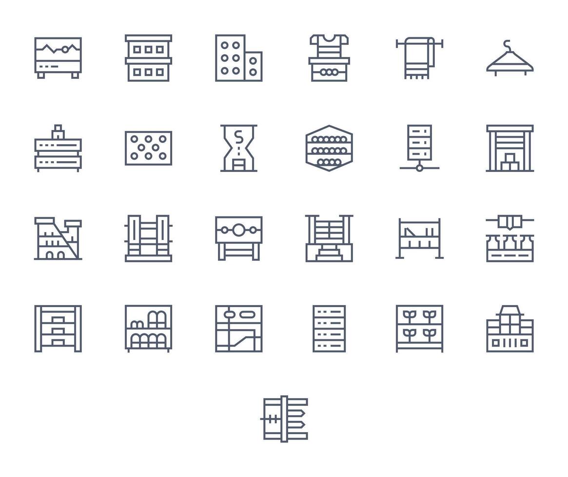 25 Icons for Rack optimized in Pixel Optimized High Resolution Regular Line resolution vector