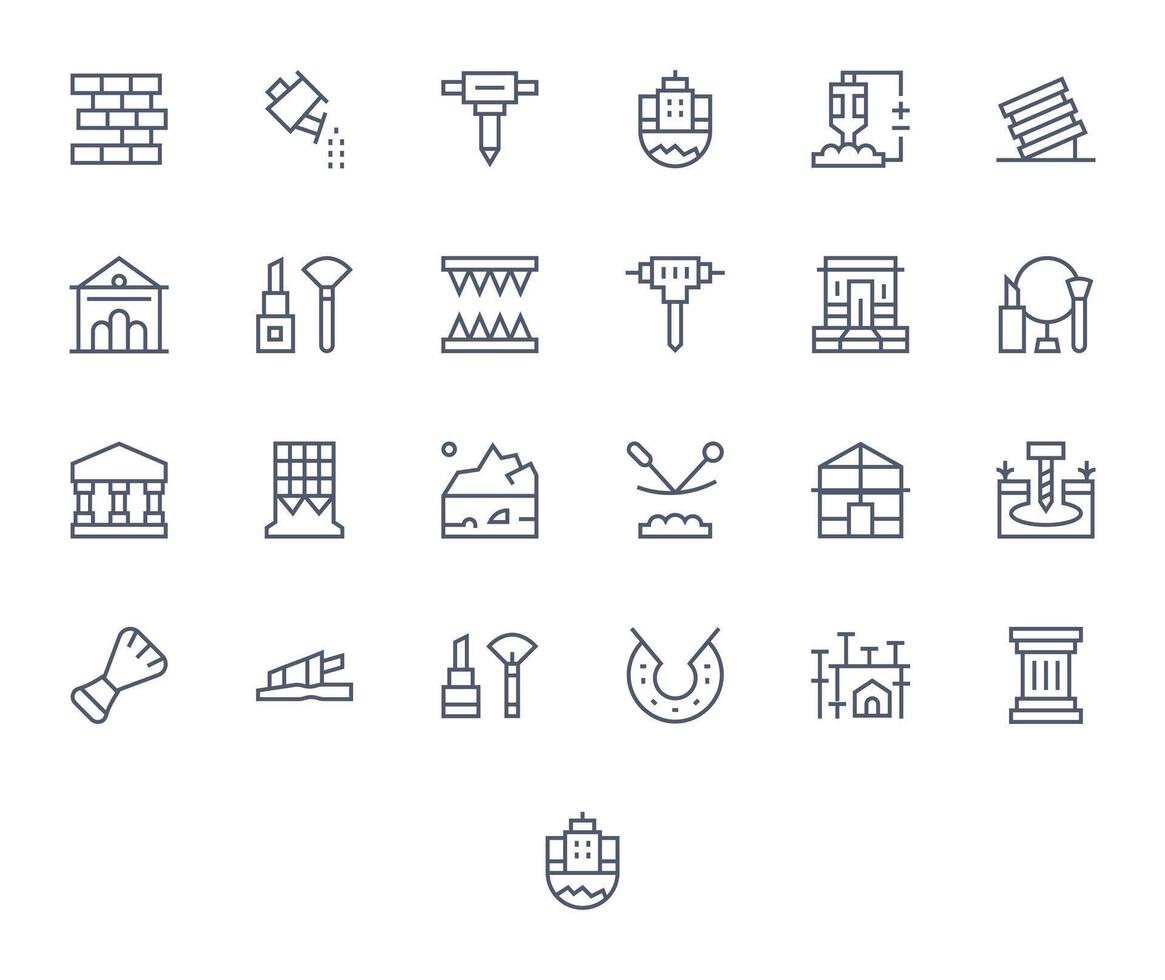 25 Icons for Foundation optimized in Display Perfect 128x128 Regular Line resolution vector