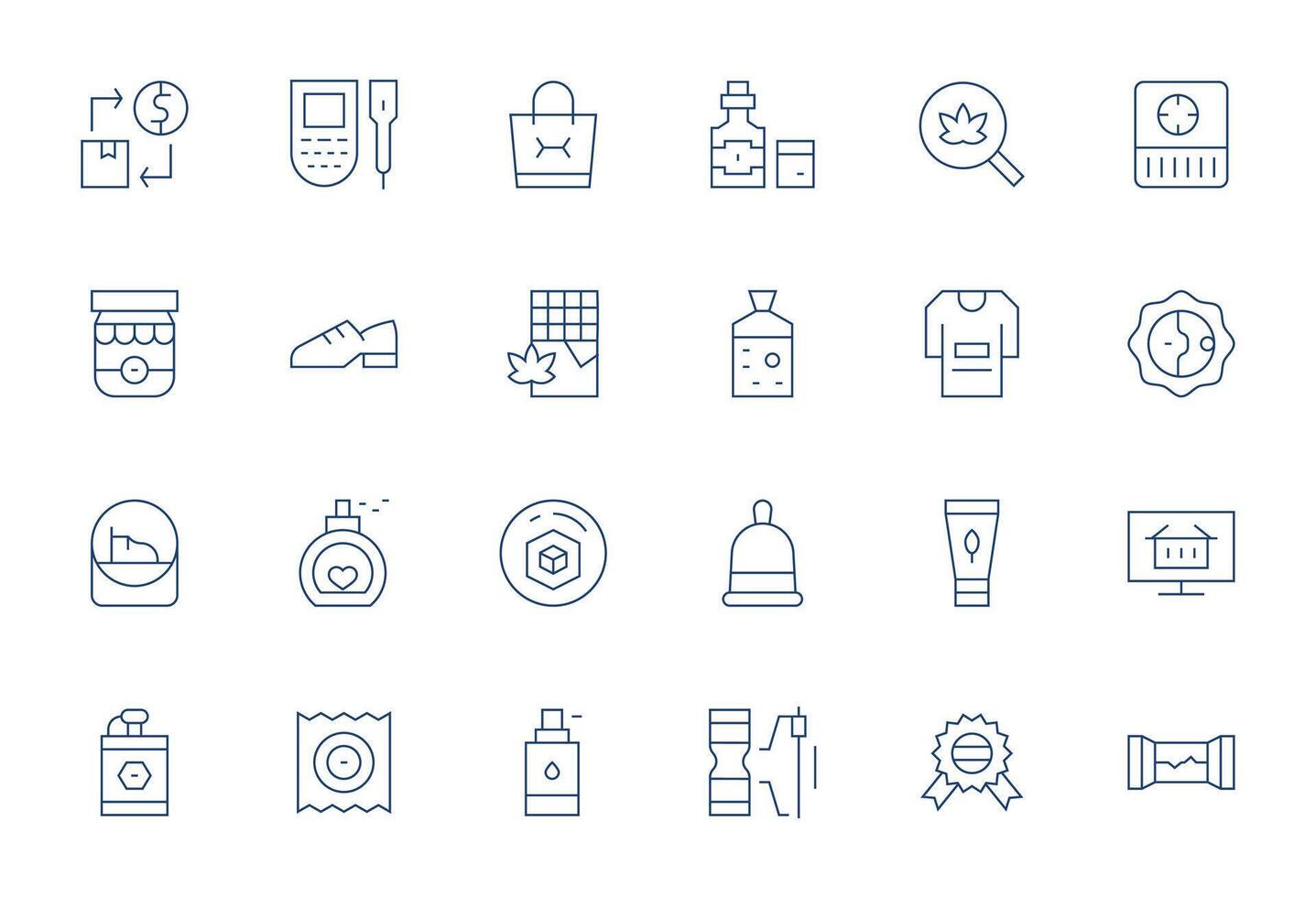 Product Icon Set with 24 Thin Line High Resolution Display Perfect Graphics vector