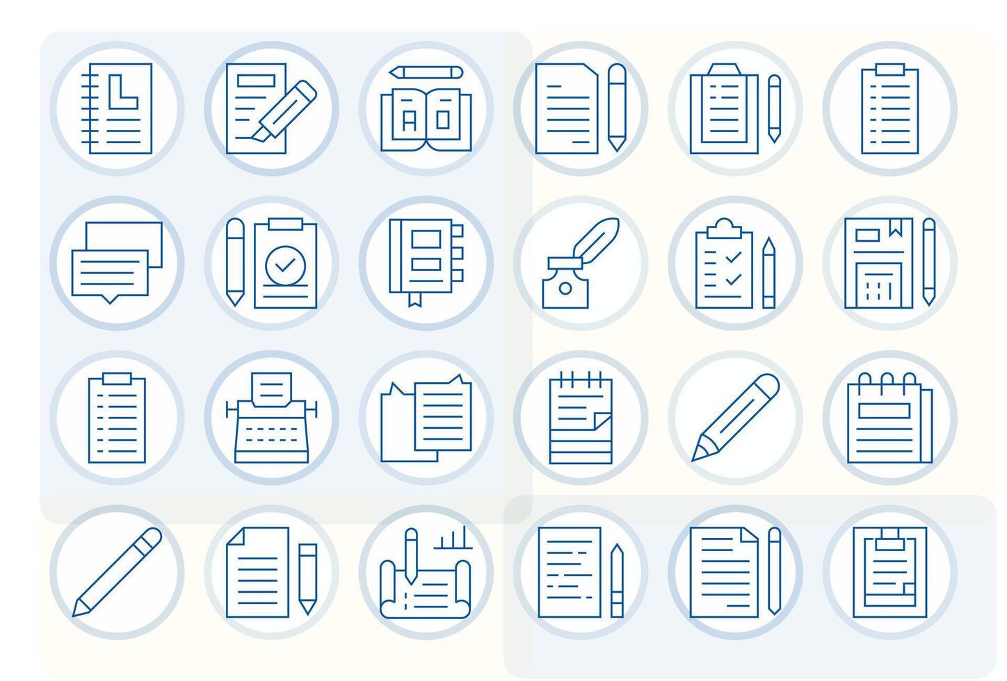 Notepad Icon Repository containing 24 Thin Line 128x128 Pixel Aligned graphics vector