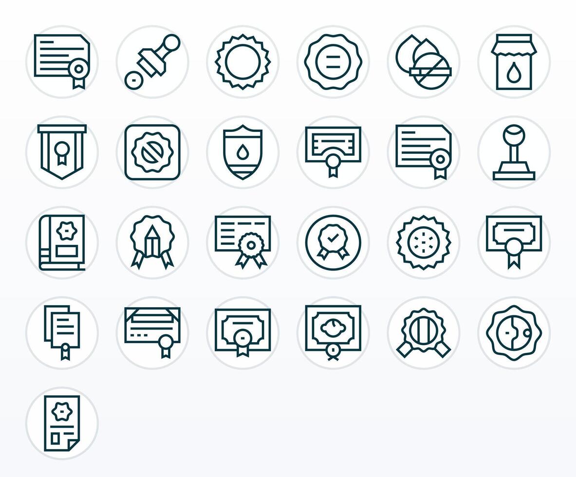 25 Display Perfect Icons themed around Seal in Retina Ready Regular Line format vector