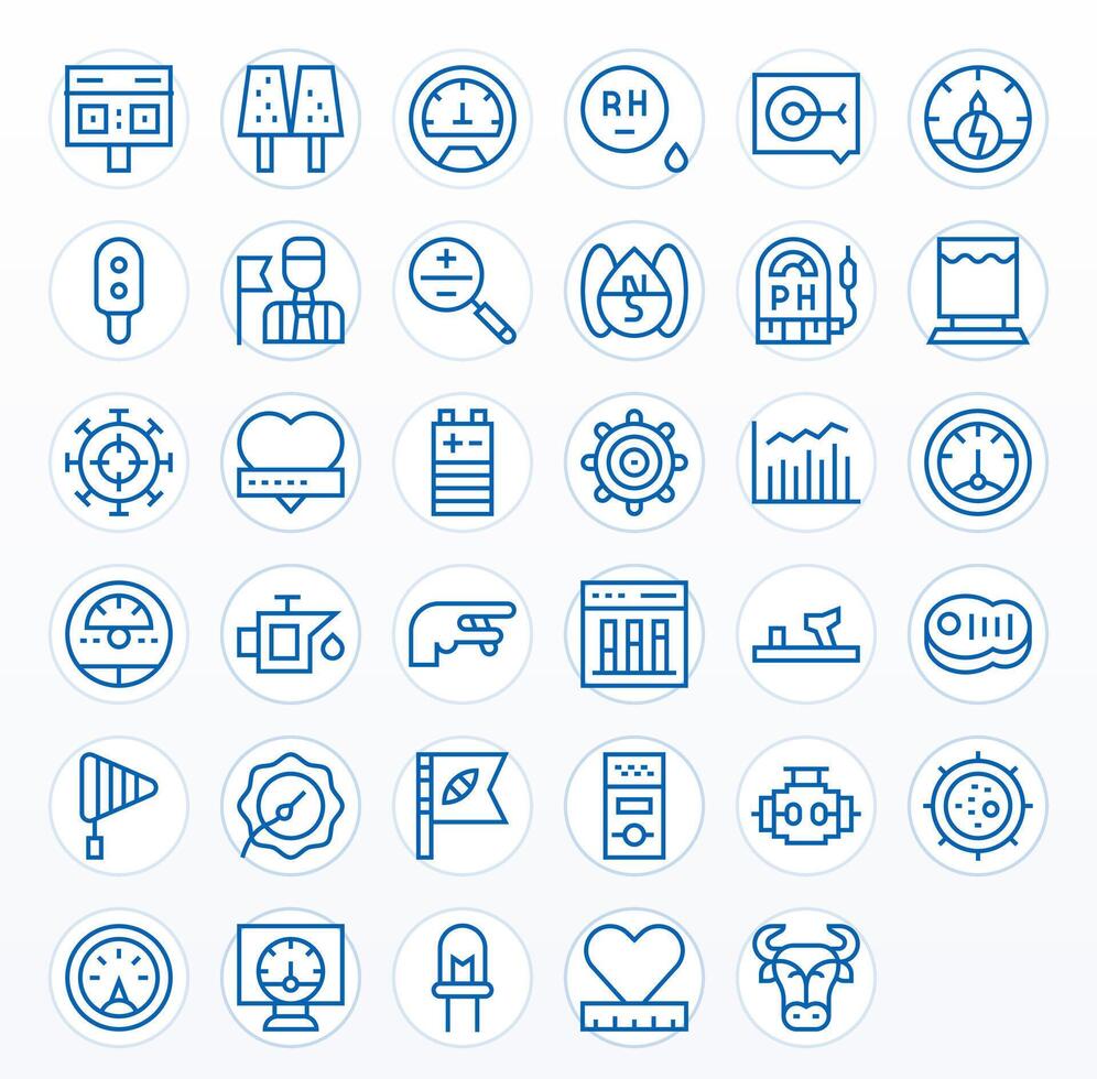 indicador escalable conjunto presentando 35 editable regular línea alto resolución íconos vector