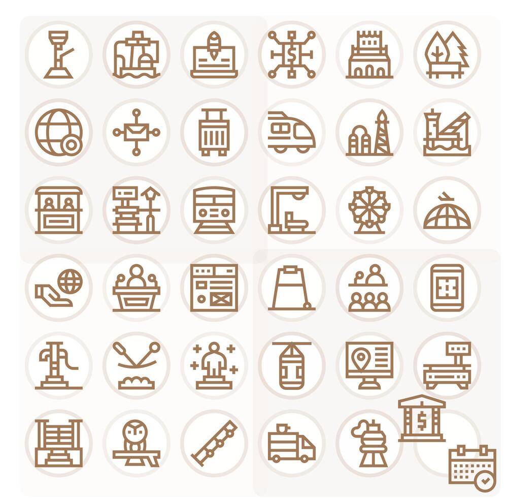 36 Bold Line Icons for Platform in crisp Retina Ready Pixel Optimized resolution vector