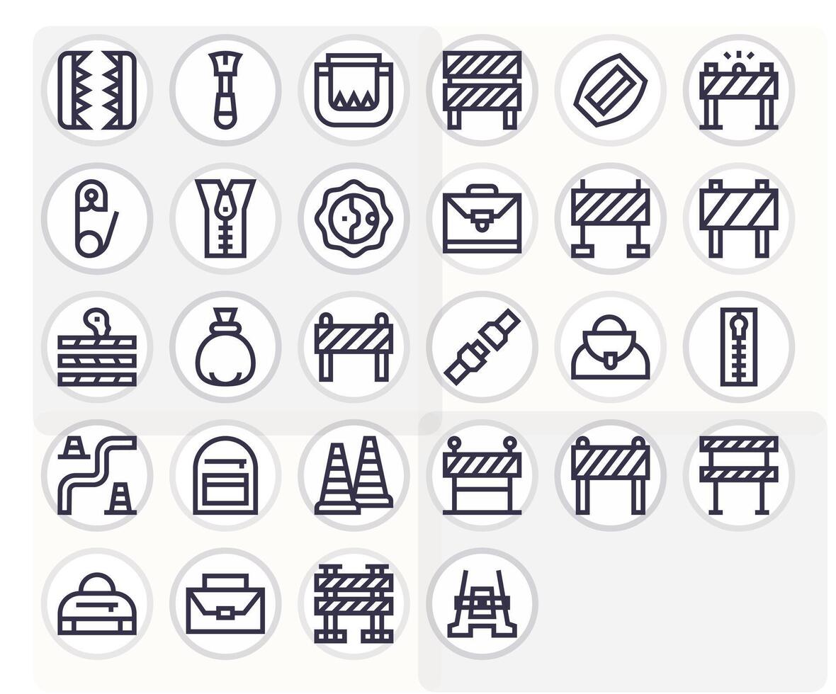 Bold Line Style Closure Icons with 28 High Resolution Pixel Aligned Designs vector