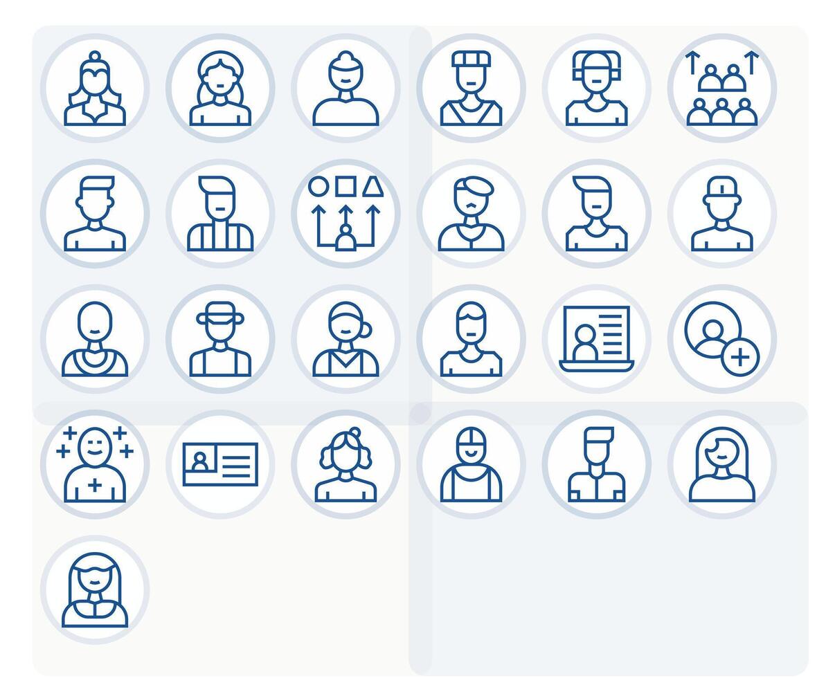 Signup Comprehensive Bundle with 25 PIXEL Perfect Regular Line 256x256 Icons vector