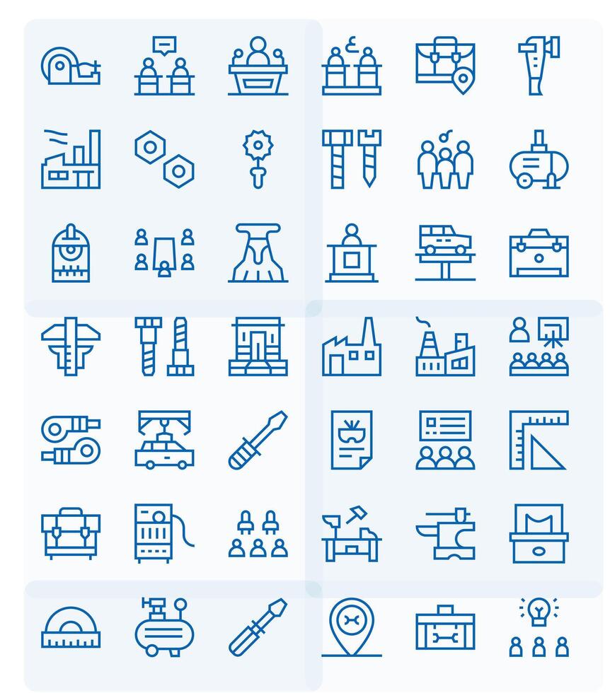 42 Regular Line Icons for Workshop in crisp High Resolution Pixel Optimized resolution vector